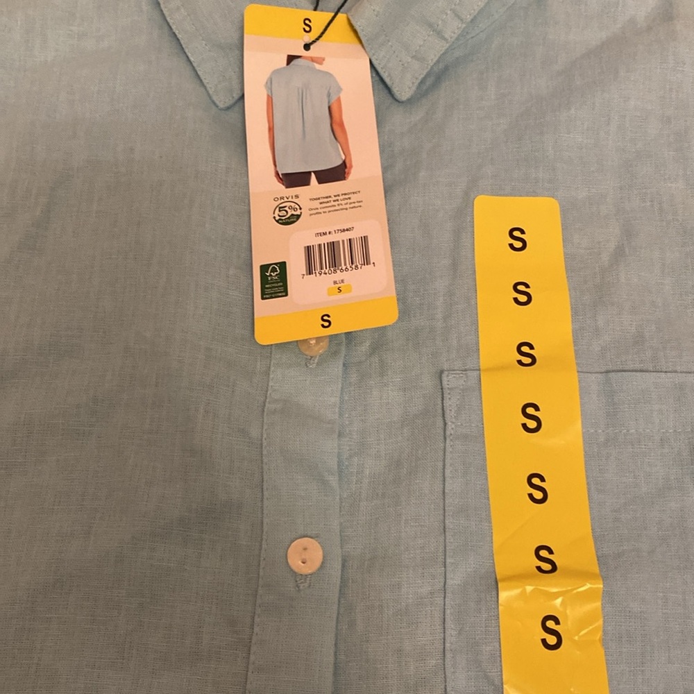 Orvis ladies linen blend short sleeve shirt - Picture 5 of 5